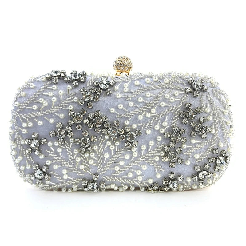 Women Evening Bag Embroidery Purse Detachable Chain Elegant Shoulder Bags Handbag Luxury Crossbody Clutch Party Purse