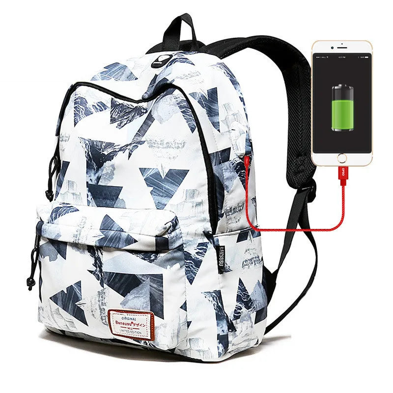 Women External USB Charge Backpack Waterproof Backpack Female Mochila Escolar Girls Laptop School Bags Backpack for teens