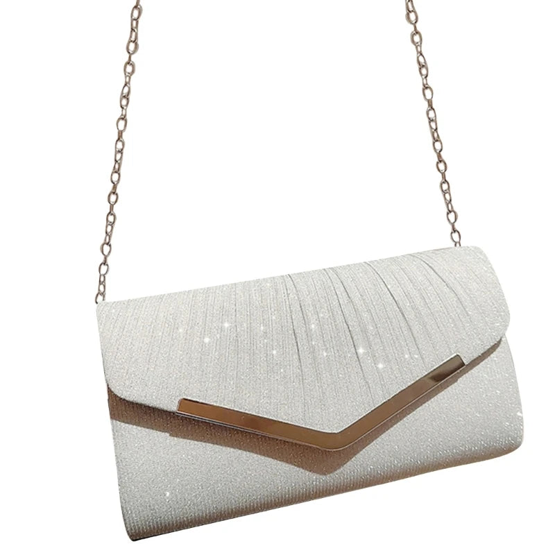 Women Glitter Purse Formal Evening Bag Lady Elegant Party Banquet Wedding Clutches Handbag Female Cocktail Shoulder Bag
