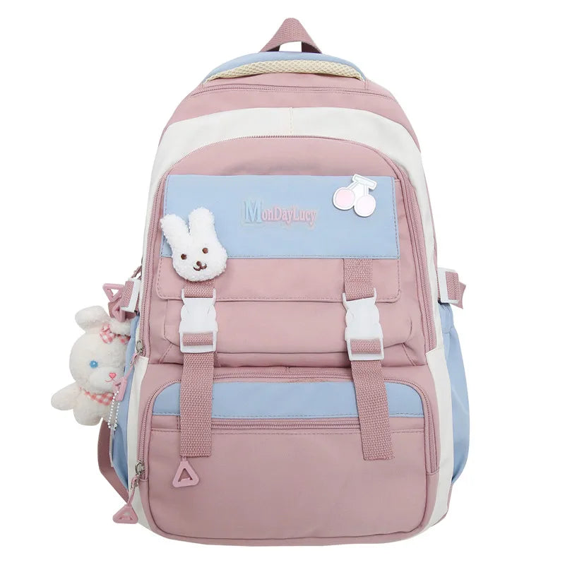 Women Kawaii Laptop School Bag Leisure Girl Harajuku College Backpack Female Cute Nylon Backpack Fashion Ladies Travel Book Bags