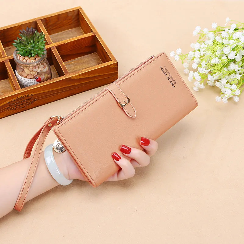Women Long Wallet Pu Leather Card Holder Large Capacity Female Multi-function Coin Purse Clutch Money Bag Phone Wristlet Handbag