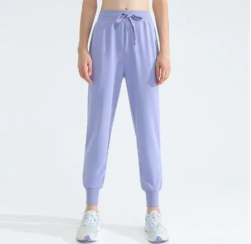Women Loose Drawstring Trousers Casual Joggers Wide Leg Sweatpants High Waist Sporty Female Clothes