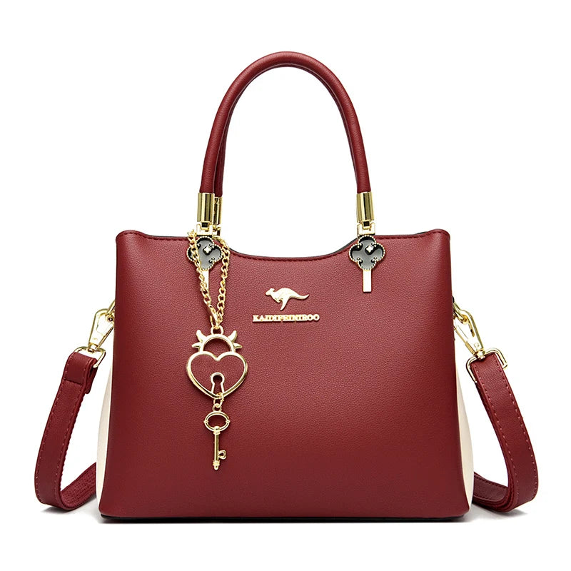 Women Soft Leather Handbag Luxury Designer 3 Layers Shoulder Crossbody Bags 2023 Ladies Large Capacity Female Messenger Tote Sac
