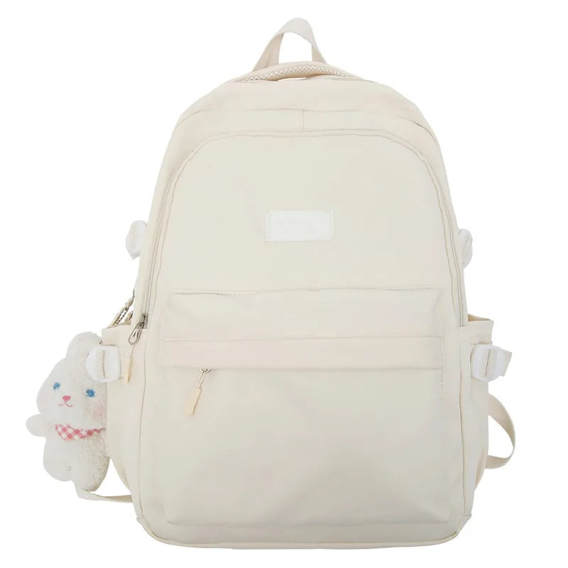 Women Solid Color Laptop School Bag Kawaii Fashion Girl Travel College Backpack Female Nylon Leisure Lady Cute Book Backpack New