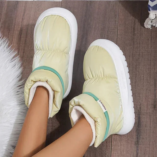 Women's 2023 Winter Warm Plush Cotton Padded Shoes Thick Bottom Waterproof Down Snow Boots Woman Non-Slip Platform Ankle Boots
