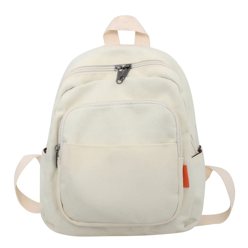 Women's Backpacks Trend Canvas Female Bag Small School Bags White Rucksack For Teen Girls Fashion Casual Backpack