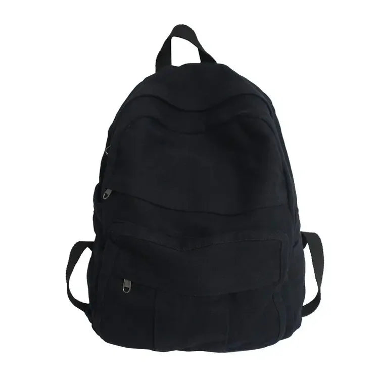 Women's Canvas Soft Schoolbag Fashion College Girls Backpack Travel Ladies Rucksack School Book Bag Pack for Female