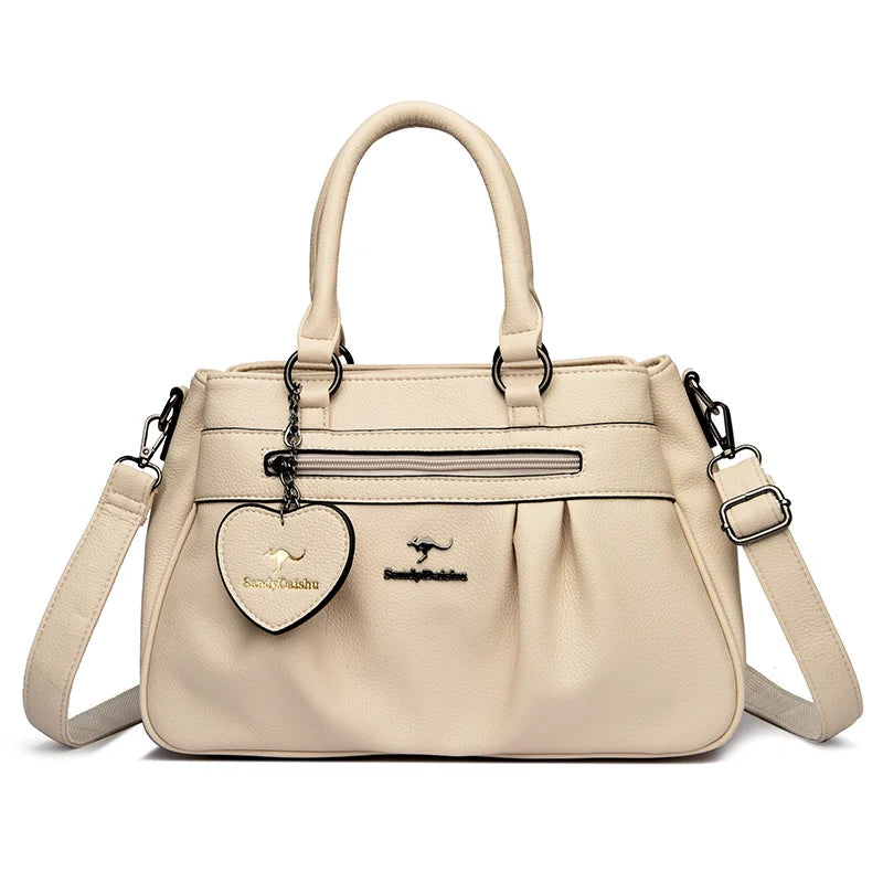 Women's Crossbody Bag Soft Leather Handbag for Women Quality Shoulder Bag Luxury Ladies Large Capacity Casual Tote Sac A Main