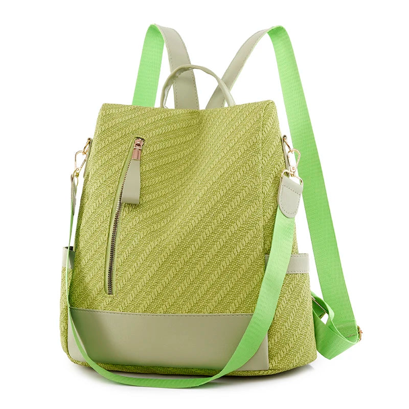 Women's Design Travel Mochilas Splashproof PU Backpack Multifunctional Large Capacity Knapsack Six Color Optional Bags Sac A Dos