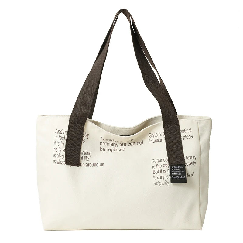 Women's Fashion Canvas Shoulder Bags Designer High Quality Female Leisure Handbags Large-capacity Ladies Light Shopping Bags