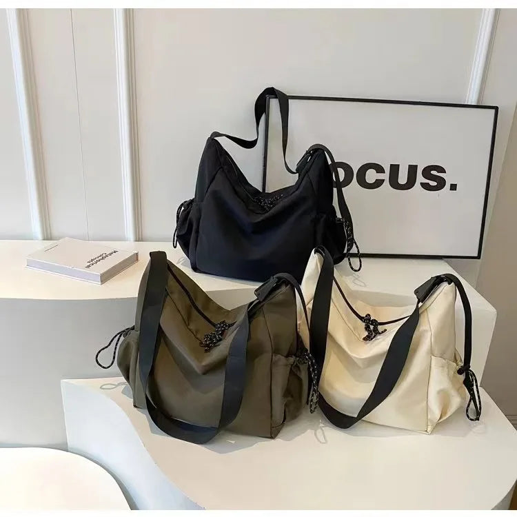 Women's Fashion Shoulder Bag Class Large Capacity Student Tote Bag 2024 New Canvas Commuter Handbag Women Bag