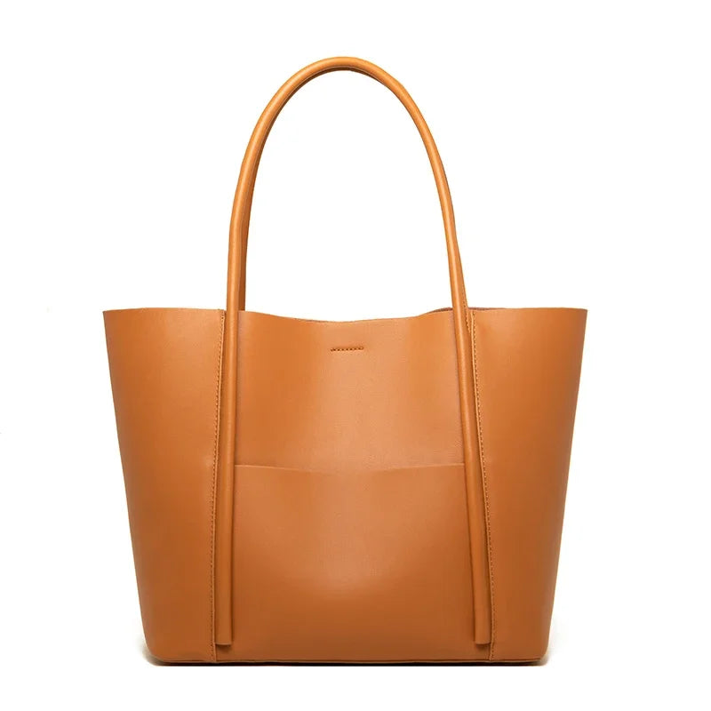 Women's Genuine Leather Handbag Vintage Cow Leather Shoulder Crossbody Bags For Women Large Capacity Simple Ladies Messenger Bag