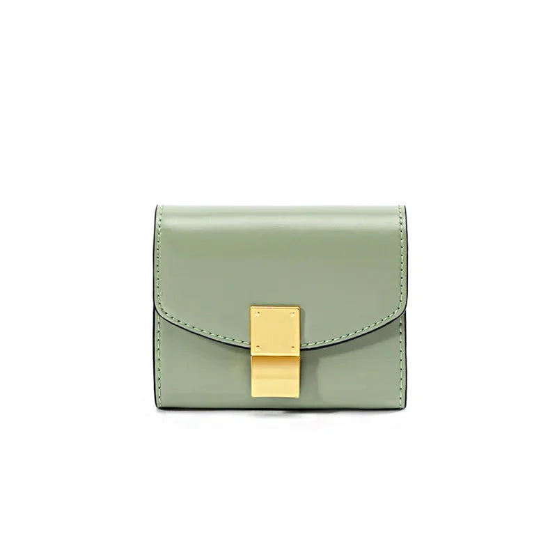 Women's Hand Spring and Summer New Korean Version of Leather Bean Curd Multi-card Wallet Bag Gift Simple
