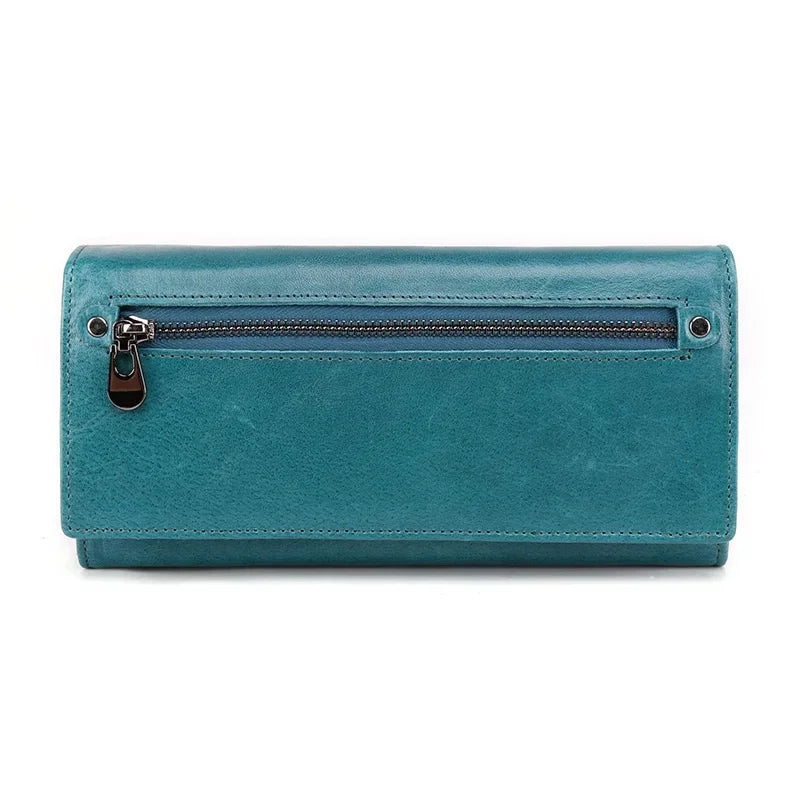 Women's Leather Wallet Multi-card Long Coin Purses Multi-function Madam Mobile Phone Money Clip High Capacity Fashion