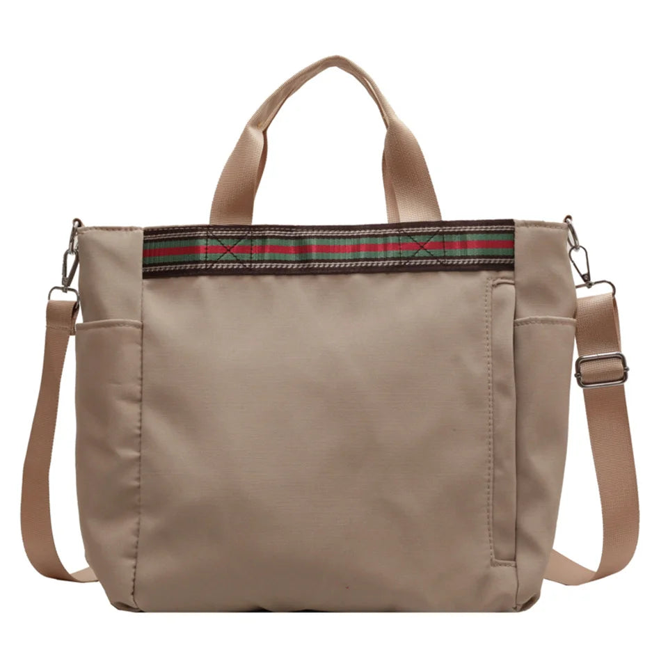 Women's Leisure Retro Canvas Shoulder Bags Large-capacity Ethnic Style Tote Bags Female Fashion Solid Color Versatile Handbags