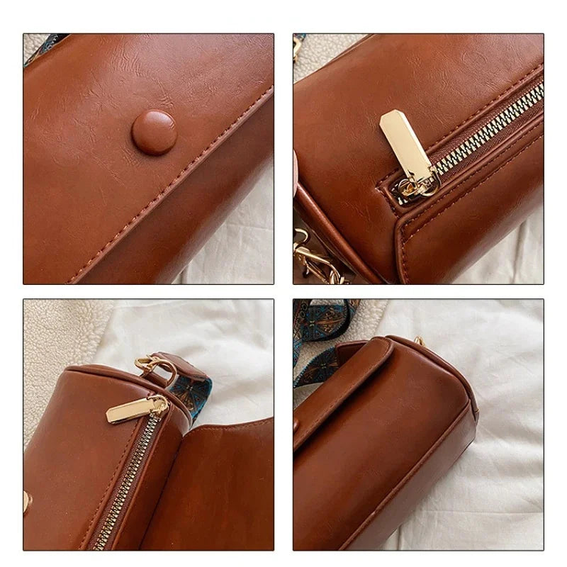 Women's Retro Shoulder Spring New Fashion Messenger Niche High Sense Cylinder Crossbody Bag