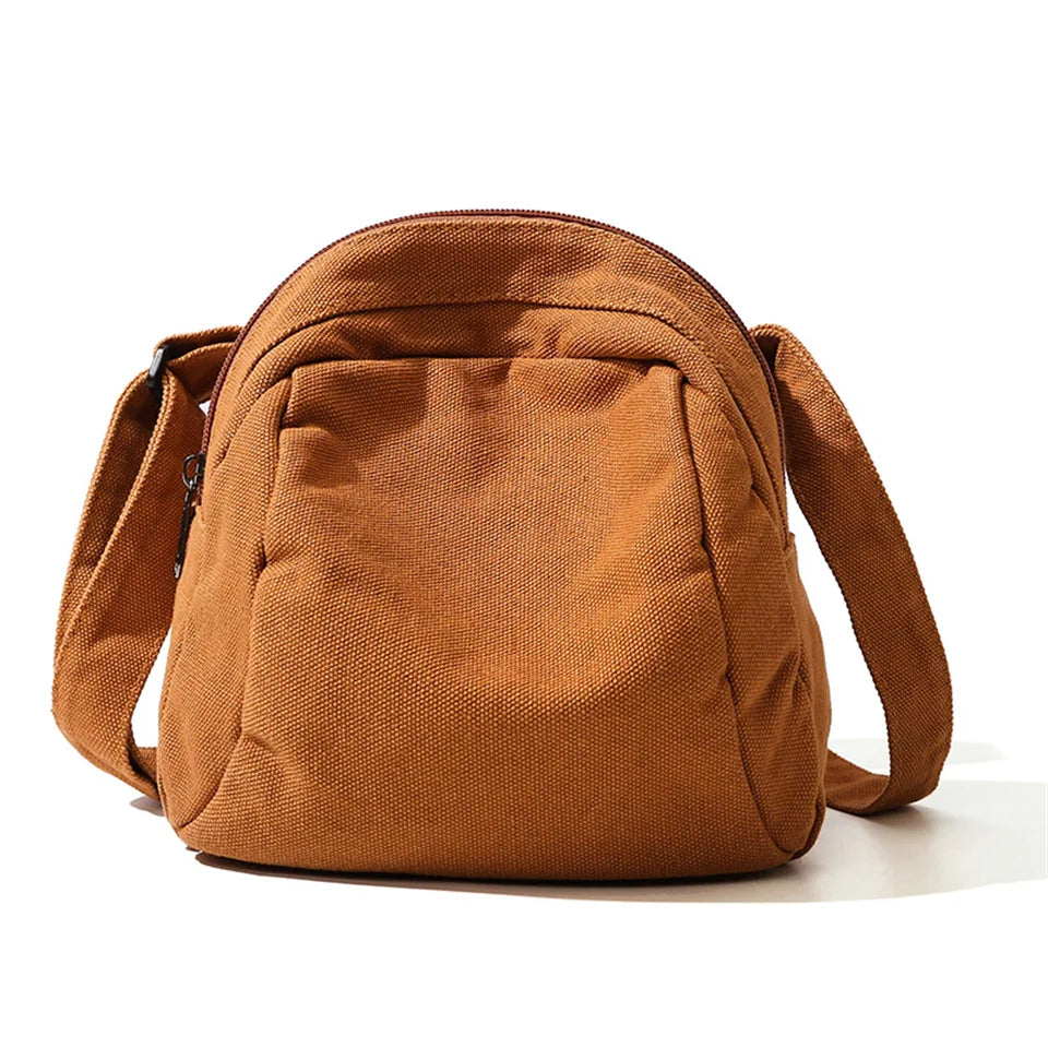 Women's Solid Color Versatile Canvas Shoulder Bags Large Capacity Advanced Sense Quality Ladies Fashion Commute Crossbody Bags