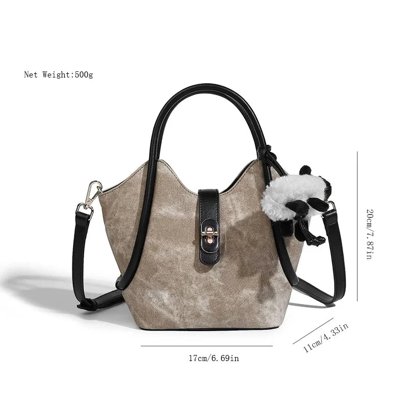 Women's hand 2024 new small tote high quality women's commuter shoulder retro high-end portable crossbody bag