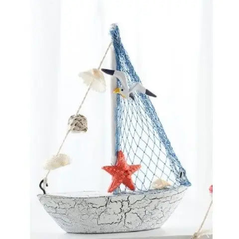 Wood Mini Sailboat Model Car Ornaments Micro Landscape Bonsai Decoration Desktop Creative Trinket Home Accessories Figurines