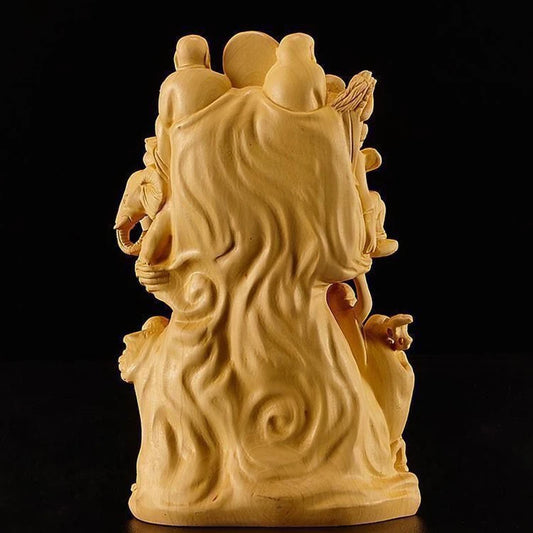 Wood carving Eighteen Arhats Buddha statue, Pure Solid Wood carving,Home living room, room wealth art statue
