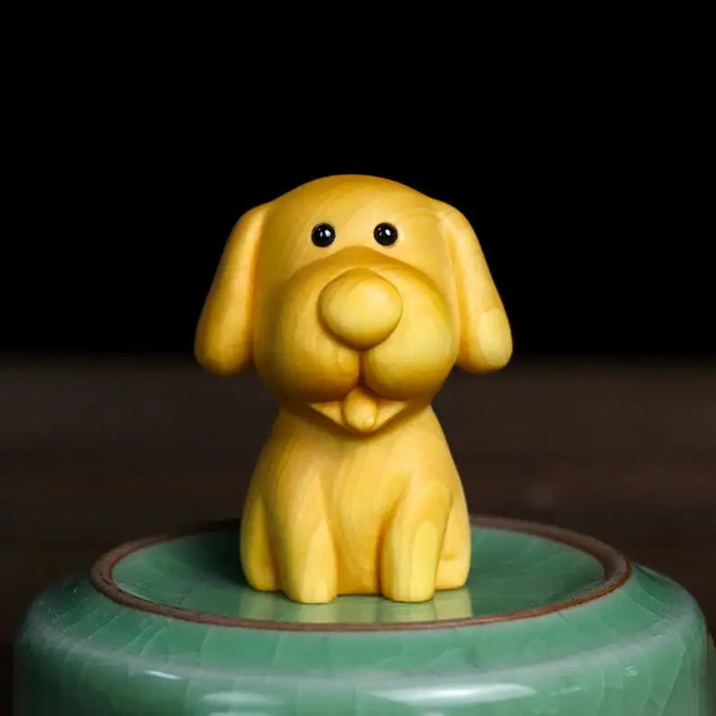 Wooden Statues Featuring Chinese Zodiac Animals, Rat, Tiger, Rabbit, Dragon, and Snake, Traditional Crafts for Home