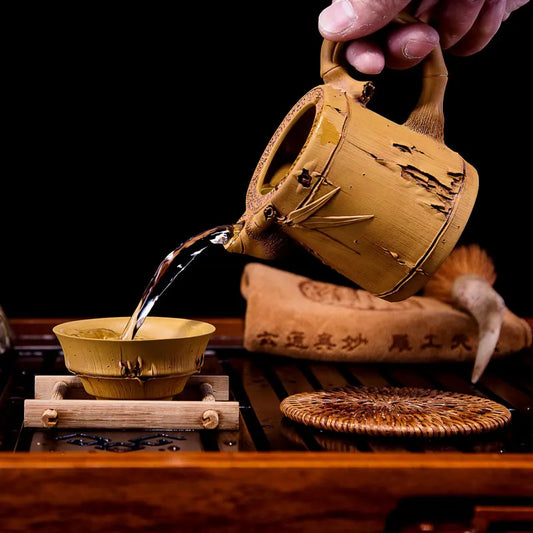 Xuandiao Kiln Yixing Bamboo Segment Household Tea Set Tea Serving Pot Fair Cup Pure Handmade Kung Fu Teapot Set