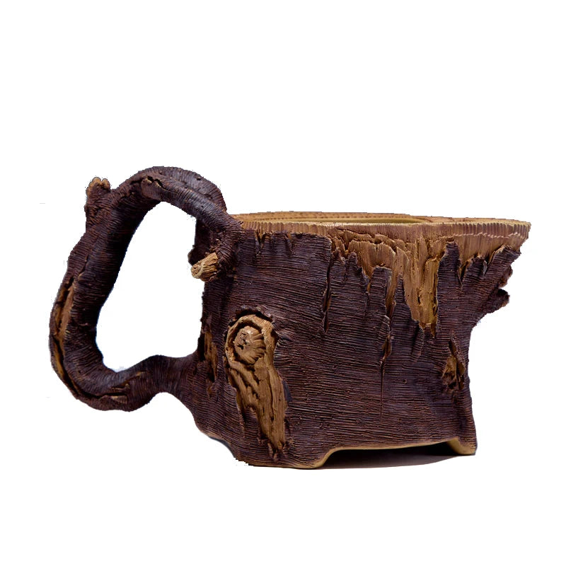 Xuandiao Kiln Yixing Household Imitation Wood Tea Serving Pot Fair Cup Tea Set Pure Handmade Tea Set Household Tea Set