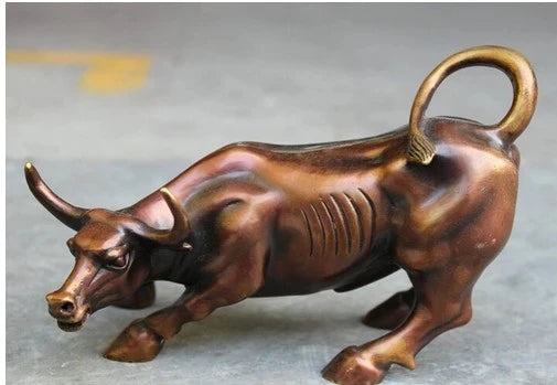 YM 316 chino puro bronce Año del zodiaco FengShui Toro buey estatua Animal estatuilla