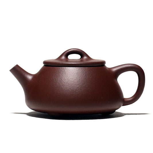 Yishuitang Yixing original handmade purple clay teapot with flat bottom and stone ladle lid 175ml household teapot