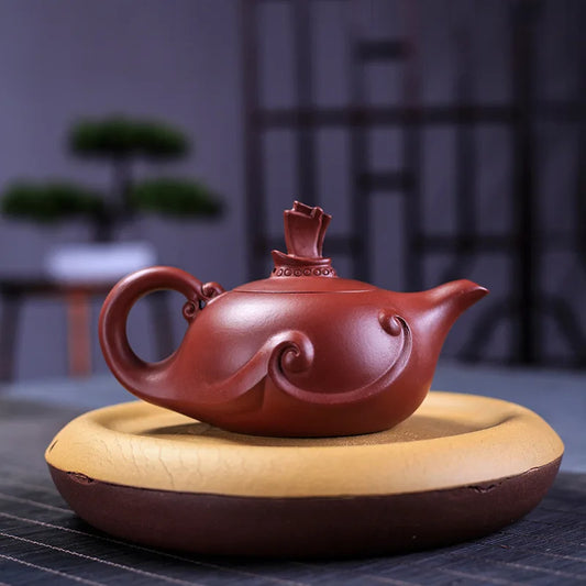 Yixing Genuine Dahongpao Purple Clay Pot Hand lettering Smooth sailing Teapot Chinese Kung Fu tea set gift pot 210cc