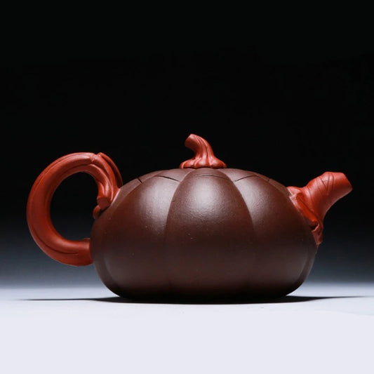 Yixing High Quality Purple Clay Teapot Creative Handmade Pumpkin Tea Kettle Filter Beauty Tea Pot Chinese Tea Set Supplies 330ml