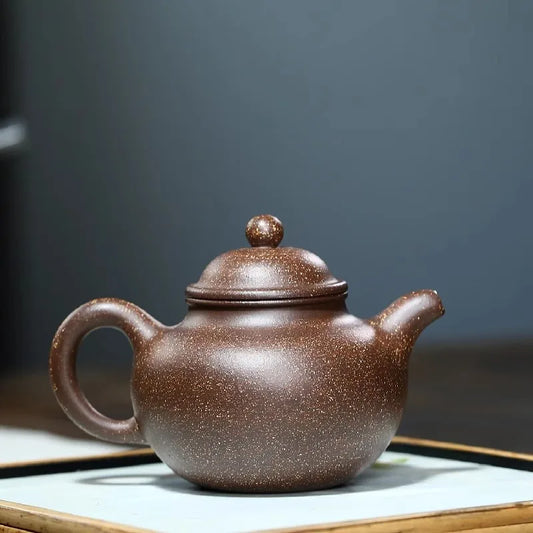 Yixing Original Mine Black Pearl Mud Teapot Pure Handmade Home Ball Hole Bao Zun Zisha Pot Kung Fu Black Tea Jin Jun Mei Teaware