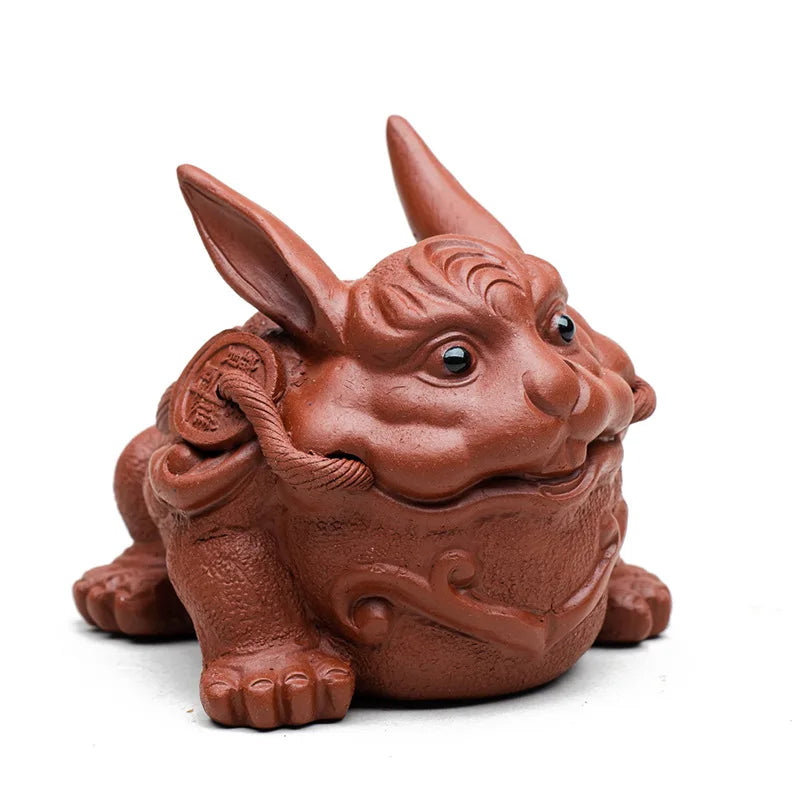 Yixing Purple Clay Tea Pet Lucky Golden Toad Ornaments Handmade Sculpture Dahongpao Crafts Chinese Zisha Tea Set Decoration