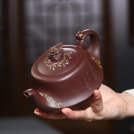 Yixing Purple Clay Teapot Base Teapot Large Supreme Pot Rain Medium Sand Wholesale Gift Raw Ore Purple Clay