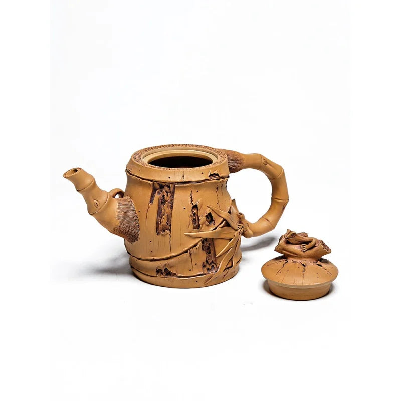 Yixing Purple Clay Teapot Handmade Imitation Bamboo Segment Teapot Household Black Tea Tea Set Set Authentic Segment Mud Kung Fu