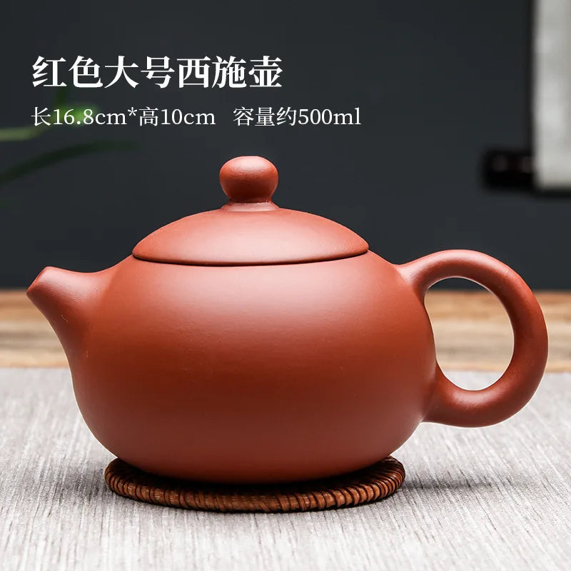 Yixing Purple Clay Teapot Large Capacity Handmade Xishi Kettle Raw Ore Zhu Mud Filter Tea Maker Chinese Zisha Tea Set500ml