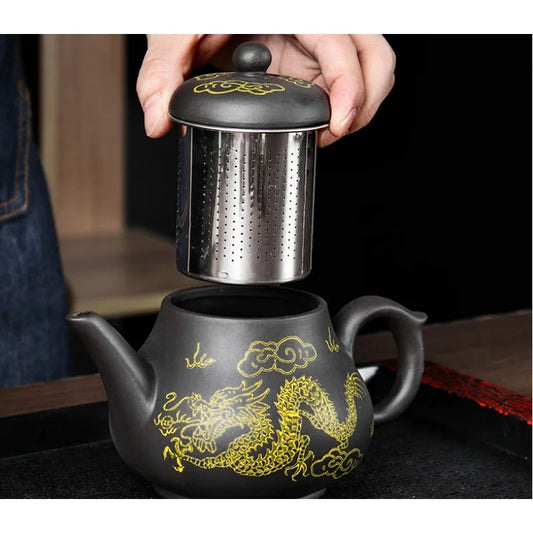 Yixing Purple Clay Teapot Large Capacity Teapot Single Pot with Built-in Stainless Steel Filter Teapot Household Kungfu Tea Set