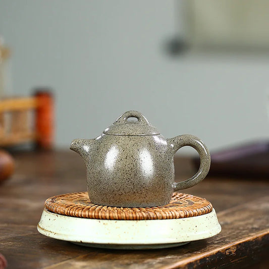 Yixing Purple Clay Teapot Pure Handmade Teapot Famous Firewood Kiln Change Raw Ore Old Segment Mud Qin Quan Teapot Tea Set