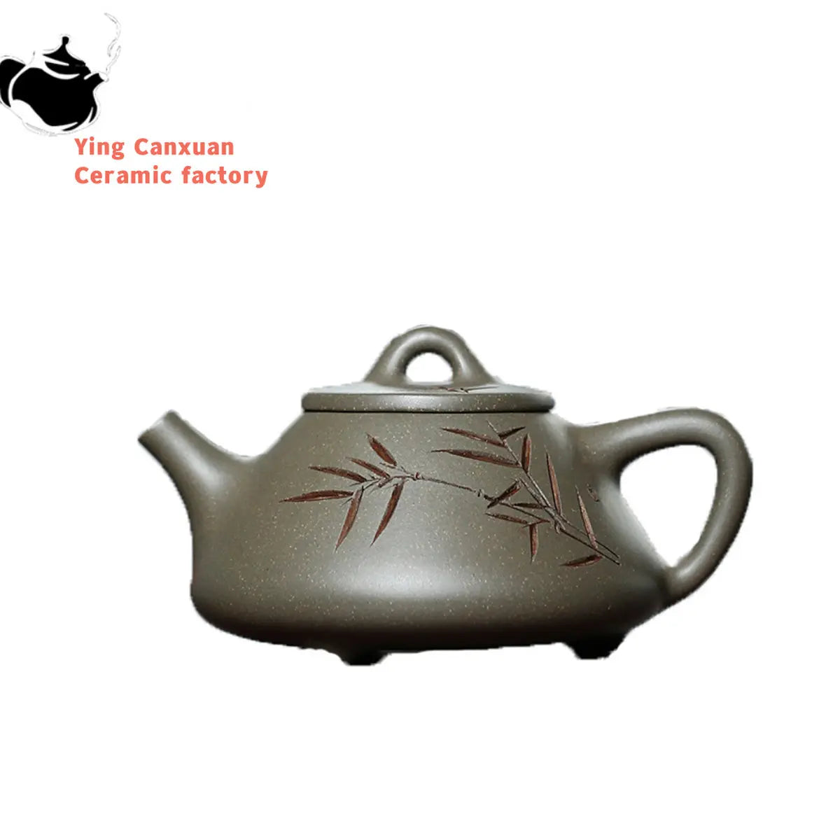 Yixing Purple Clay Teapot Raw Ore Crab Shell Green Ziye Stone Scoop Hand-lettering Painting Teapot Kung Fu Tea Set Teapot Capaci
