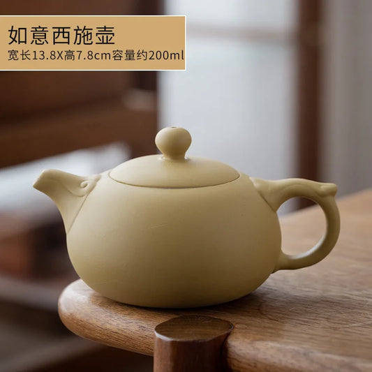 Yixing Purple Clay Teapot Vintage Tea Kettle Chinese Handmade Ball Hole Filter Xishi Tea Pot Raw Ore Kettle Zisha Kungfu Tea Set