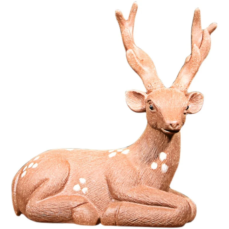 Yixing Purple Sand Deer Tea Ornaments Ornaments Boutique Brushed Handmade Supportable Deer Rich with Deer Tea tray utensils