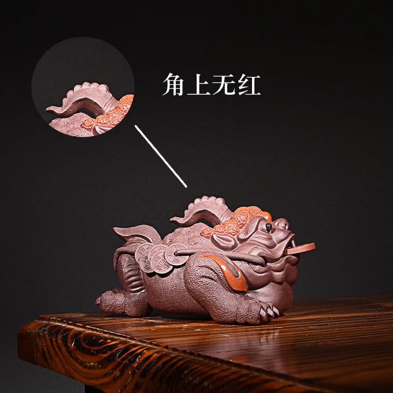 Yixing Purple Sand Golden Toad Opportunity Knocks Tea Ornaments Boutique Supportable Raw Ore Handmade Sculptured Ornaments Lucky