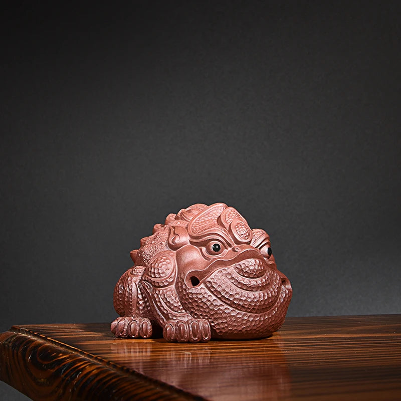 Yixing Purple Sand Golden Toad Toad Tea Ornaments Ornaments Lucky Toad Famous Li Changtao Raw Ore Handmade General Toad
