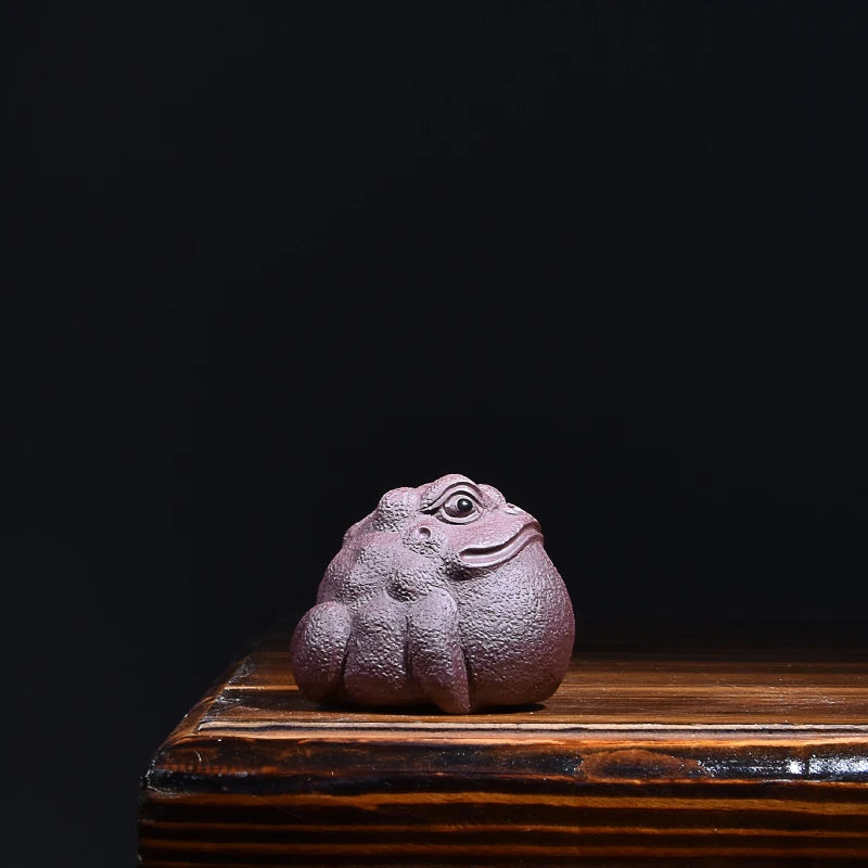 Yixing Purple Sand Three Feet Golden Toad Lucky Toad Baby Segment Mud Dahongpao Tea Supportable Handmade Tea Table Small Ornamen