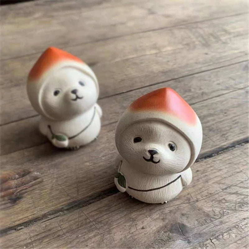 Yixing Purplue Sand Tea Pet Boutique Supportable Panda Tea Set Zen Ornament Raw Ore Pure Handmade Creative Tea Tray Accessories