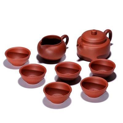 Yixing Zisha Tea Set Original Mine Clear Cement Household Large Capacity Teapot Teacup Kung Fu Black Tea Olong Teaware Gift Box