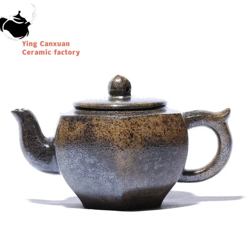 Yixing Zisha Teapot Wood-fired All Handmade Six-square Palace Lantern Teapot Kung Fu Tea Set Teapot Small Capacity 150ml