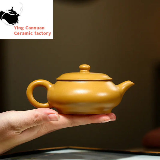 Yixing purple clay teapot gold Zhuni Ming furnace pot Kung Fu tea set teapot capacity 160ml