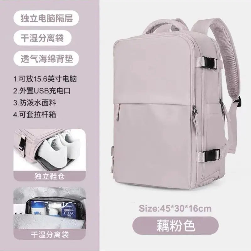 Youth women's Travel Backpack Business Fashion USB Charge Large Outdoor School Knapsack Independent Shoe Laptop Bag 2023
