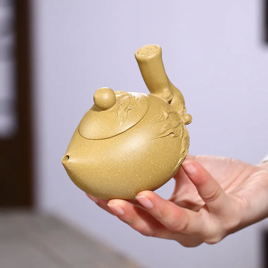 Yu Medium Sand Purple Clay Teapot Jiang Jingming Sheng Peach Teapot Raw Ore Beige Clay One Piece Dropshipping Kung Fu Tea Set Te